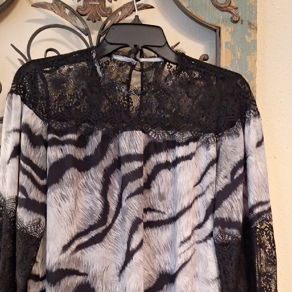 White House Black Market Zebra Print Lace Blouse. NWOT Size XXS - Picture 4 of 7